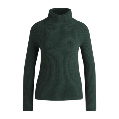 Green - Front - Boss Womens-Ladies Rib Knit Regular Raglan Pullover