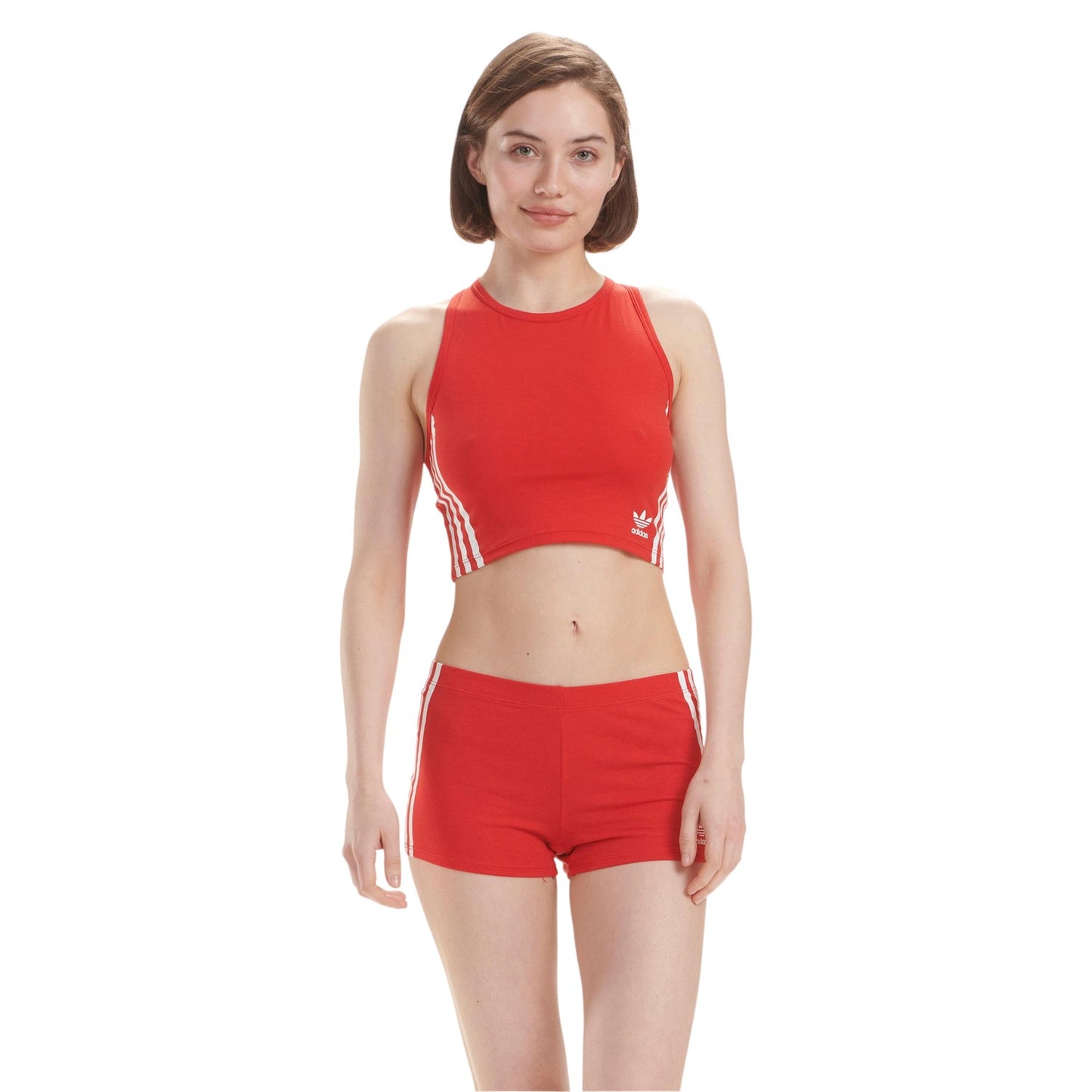 Red - Front - Adidas Womens-Ladies Comfort Crop Top