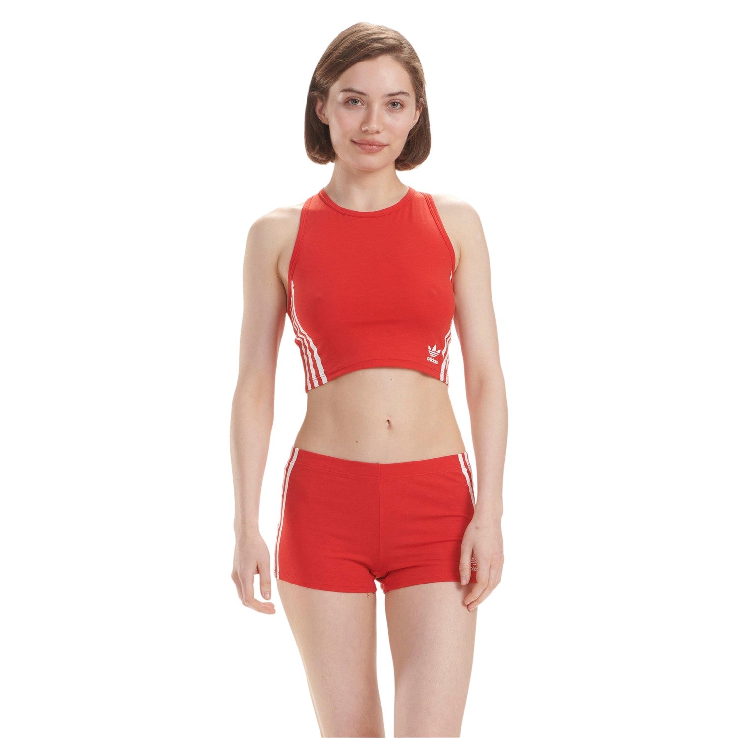 Red - Front - Adidas Womens-Ladies Comfort Crop Top