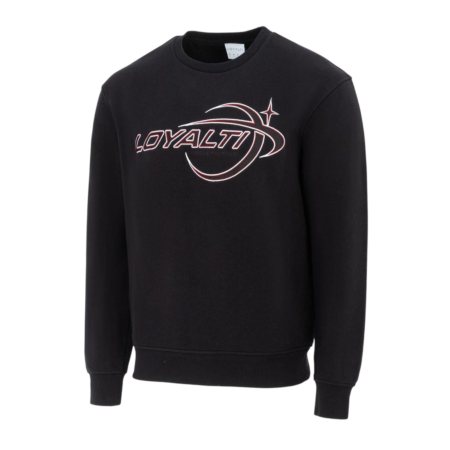 Black - Side - Loyalti Mens Galaxy Crew Neck Sweatshirt