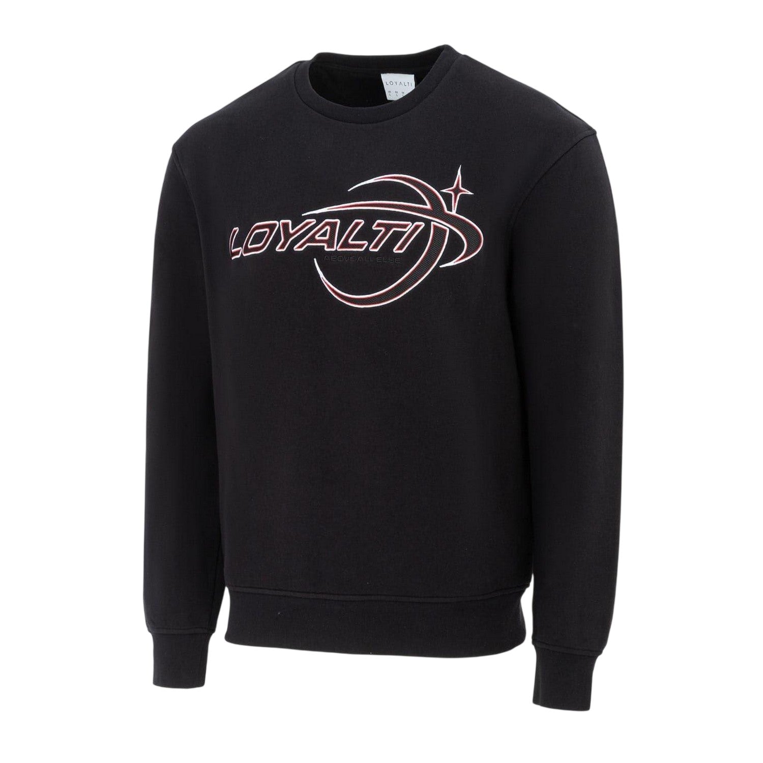 Black - Side - Loyalti Mens Galaxy Crew Neck Sweatshirt