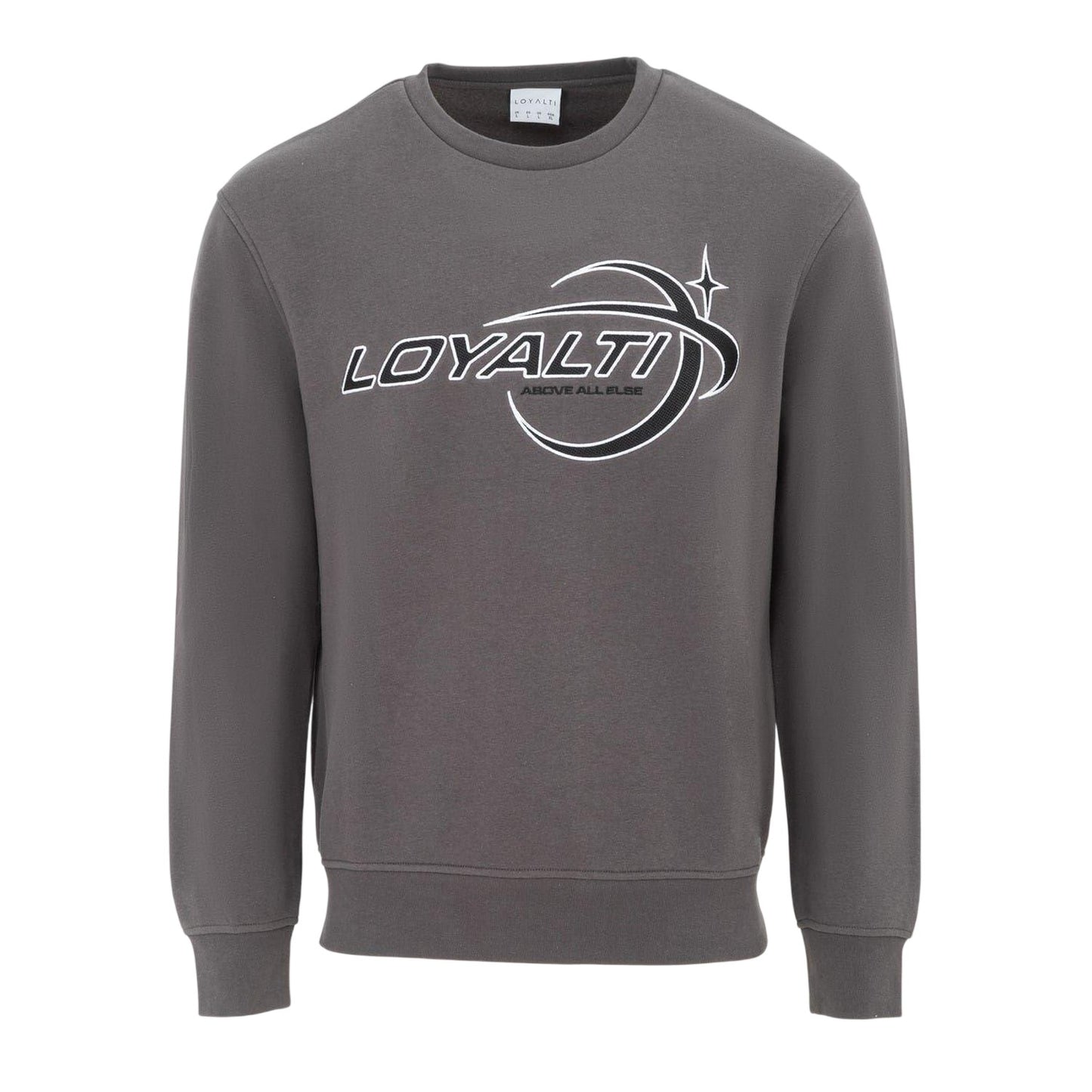 Carbon - Front - Loyalti Mens Galaxy Crew Neck Sweatshirt