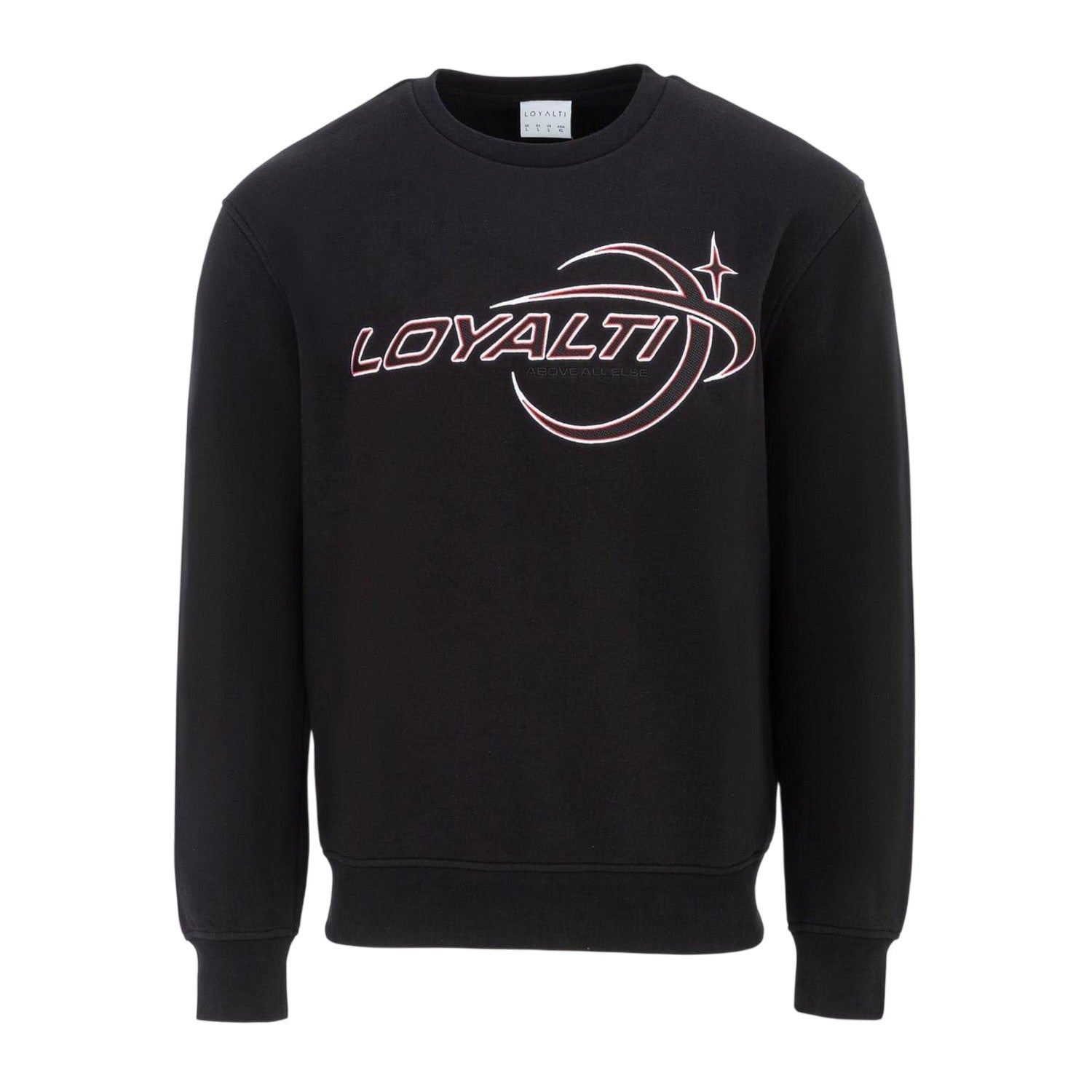 Black - Front - Loyalti Mens Galaxy Crew Neck Sweatshirt