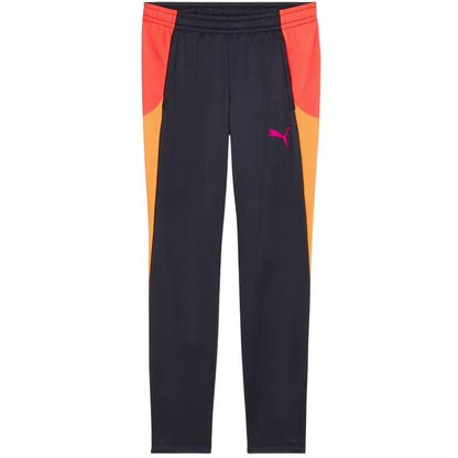 Navy-Orange - Front - Puma Womens-Ladies Colour Block Tracksuit Bottoms