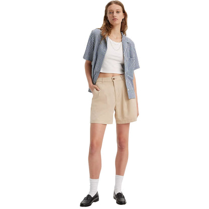 Safari - Side - Levis Womens-Ladies Pleated Shorts
