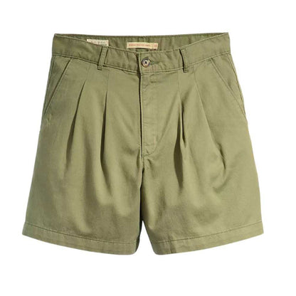 Deep Lichen Green - Front - Levis Womens-Ladies Pleated Shorts