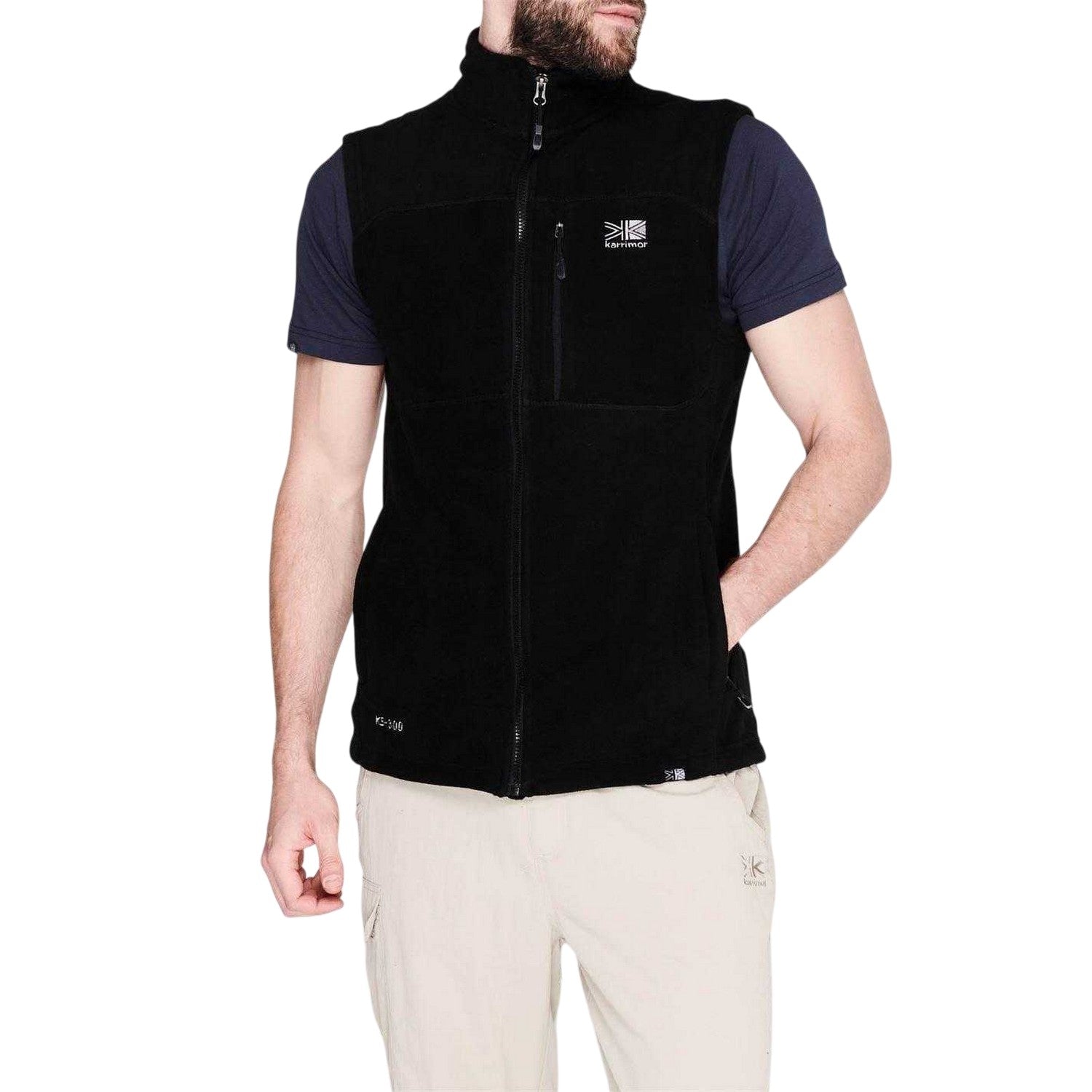 Black - Side - Karrimor Mens Fleece Gilet