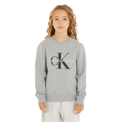 Light Grey - Front - Calvin Klein Childrens-Kids Logo Sweatshirt