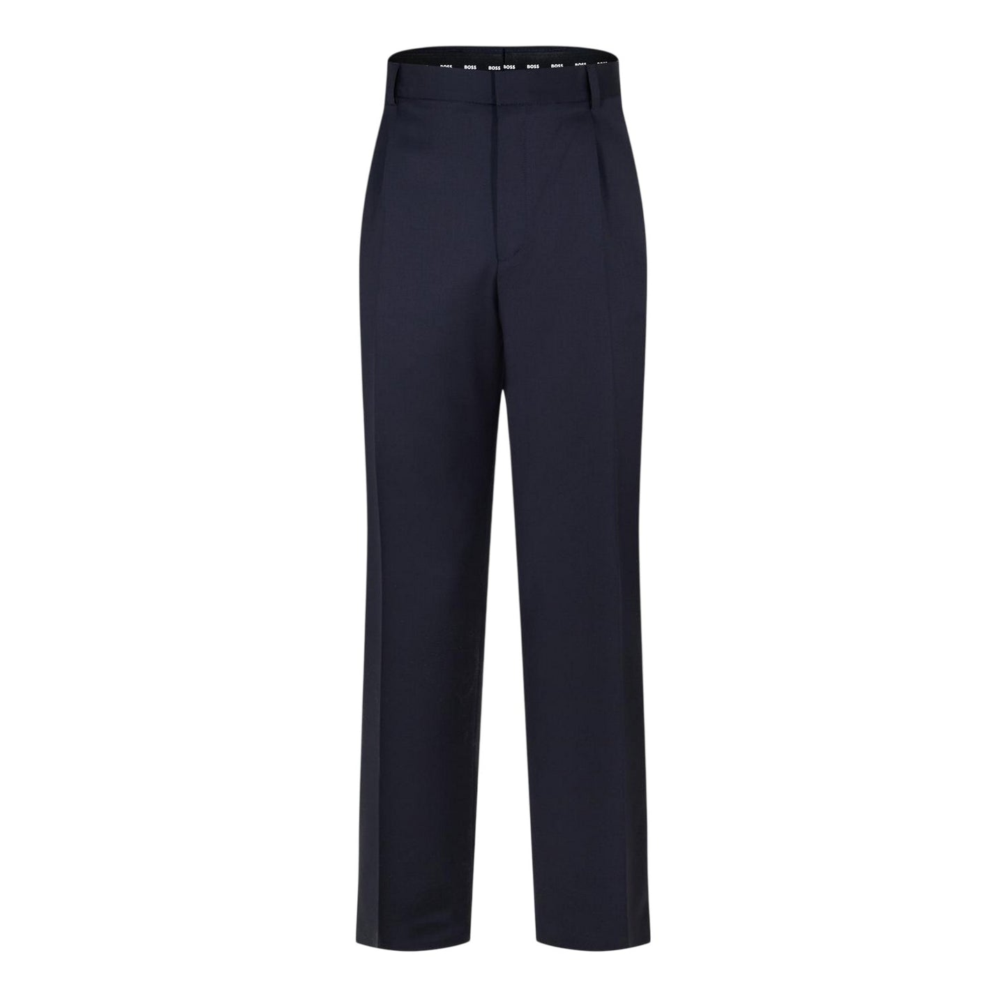 Dark Blue - Front - Boss Mens Straight Leg Trousers