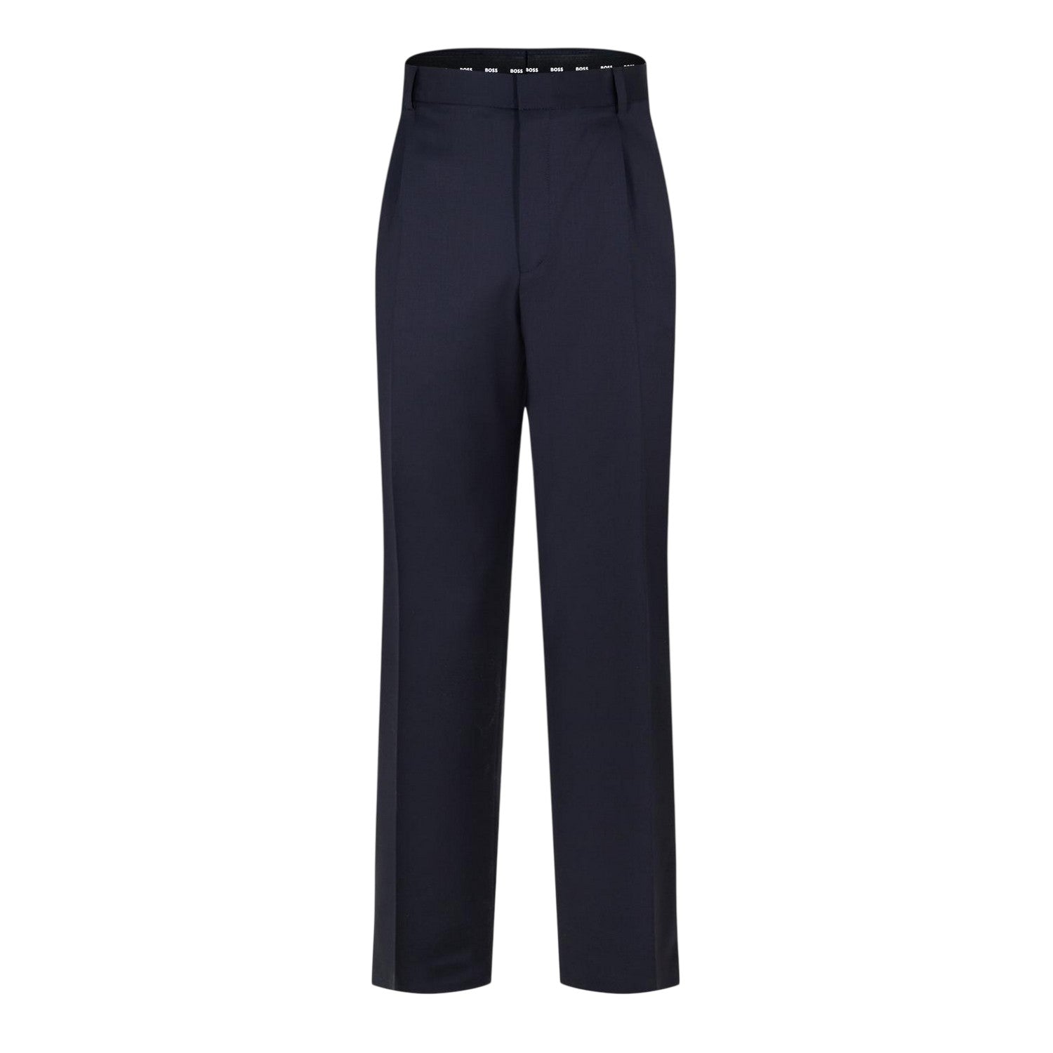 Dark Blue - Front - Boss Mens Straight Leg Trousers