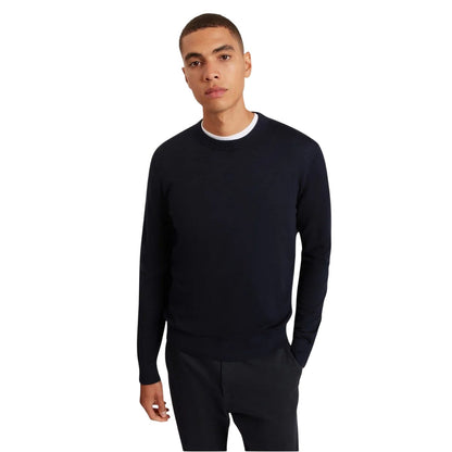 Navy - Front - Ted Baker Mens Merino Wool Long-Sleeved Jumper