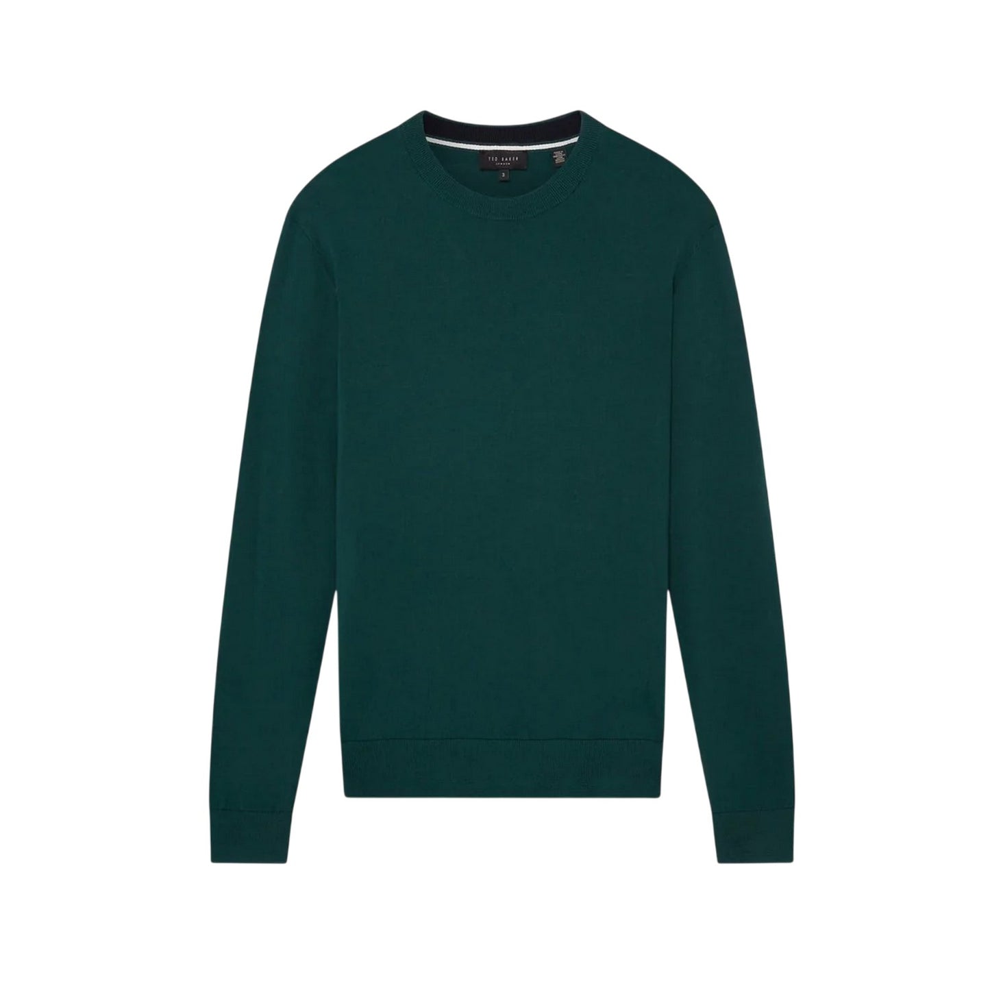Green - Front - Ted Baker Mens Merino Wool Long-Sleeved Jumper
