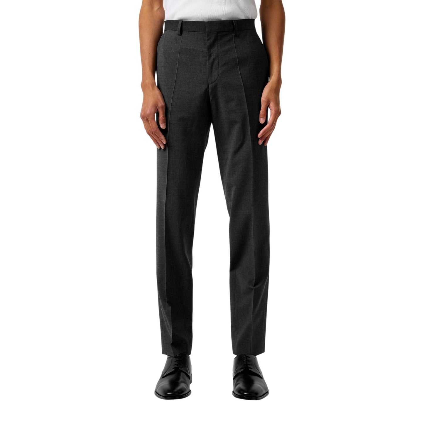 Dark Grey - Side - Hugo Mens Hesten Slim Business Suit Trousers