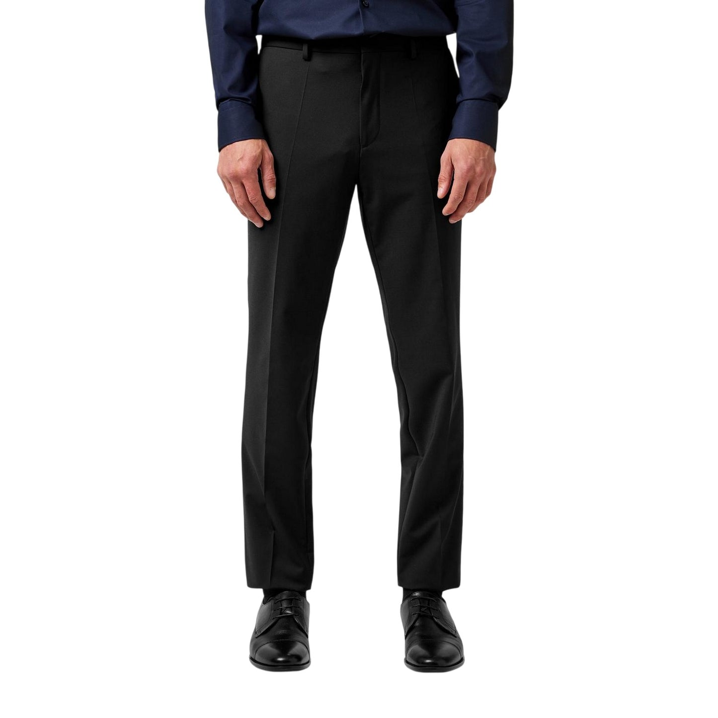 Black - Side - Hugo Mens Hesten Slim Business Suit Trousers
