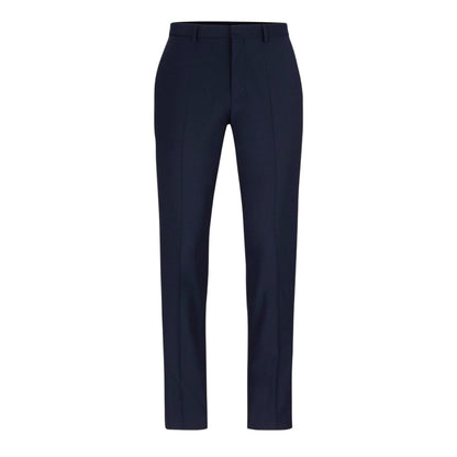 Dark Blue - Front - Hugo Mens Hesten Slim Business Suit Trousers