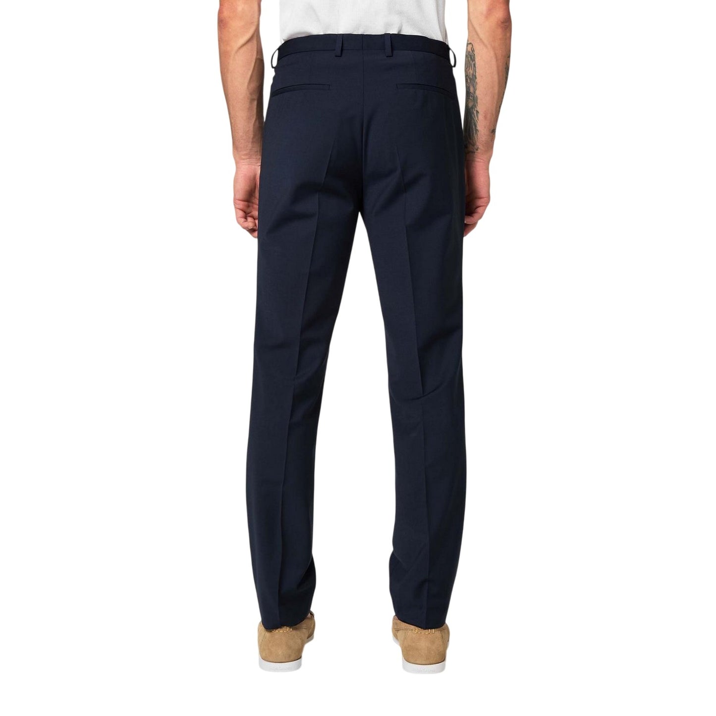 Dark Blue - Back - Hugo Mens Hesten Slim Business Suit Trousers