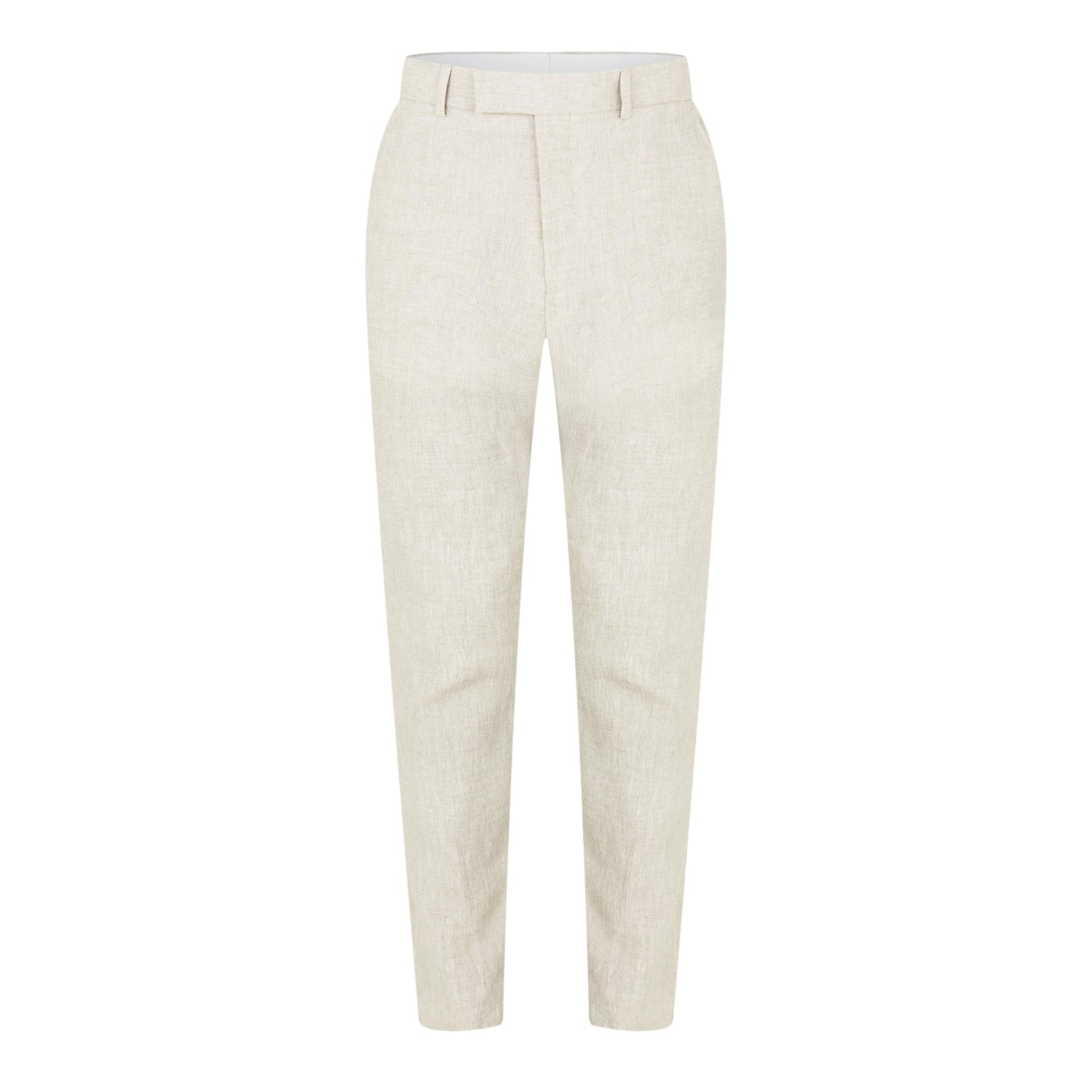 Oatmeal - Front - Without Prejudice Mens Linen Slim Summer Trousers