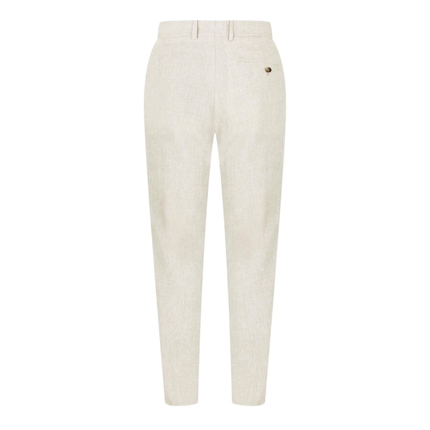 Oatmeal - Back - Without Prejudice Mens Linen Slim Summer Trousers