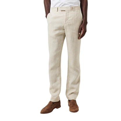 Oatmeal - Side - Without Prejudice Mens Linen Slim Summer Trousers