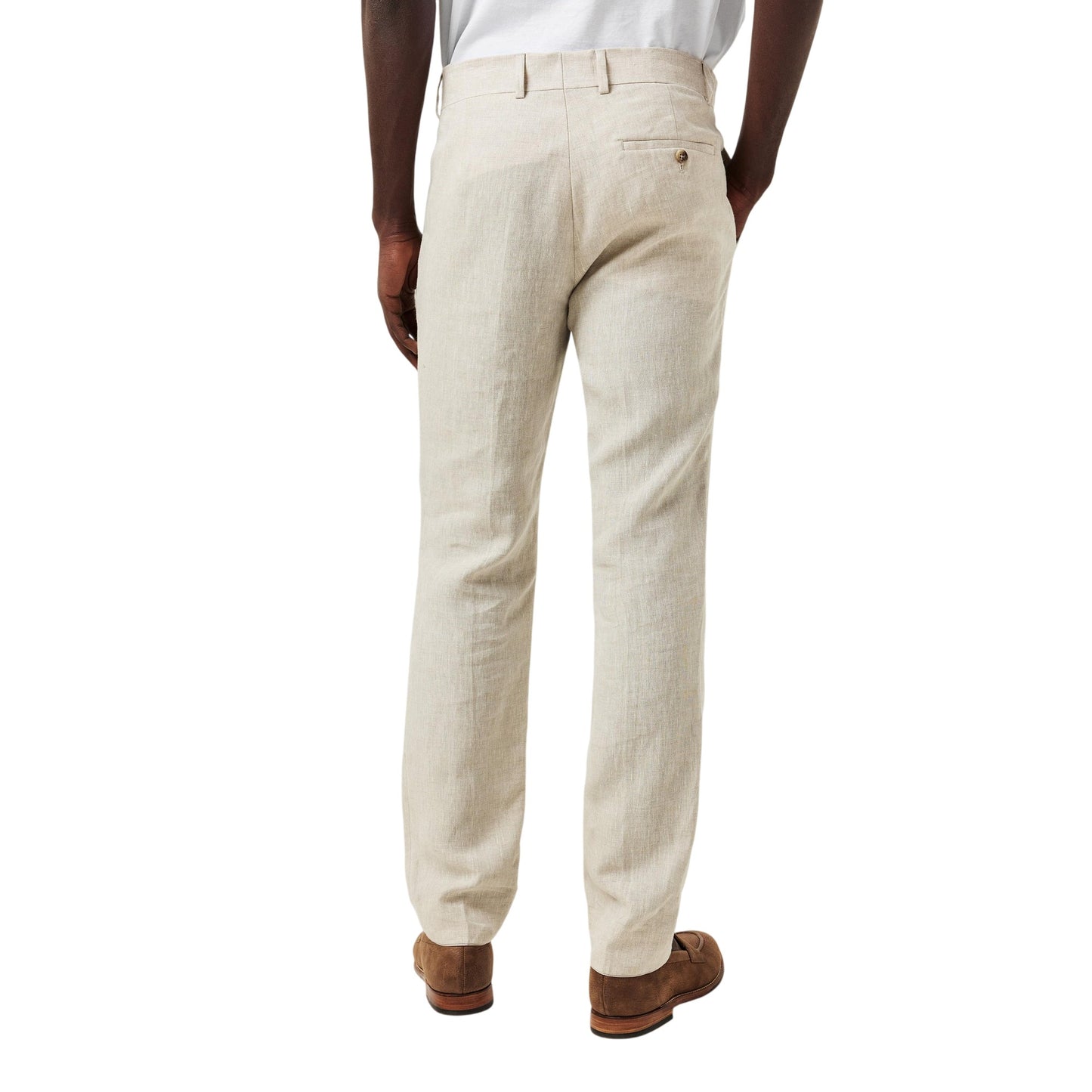 Oatmeal - Lifestyle - Without Prejudice Mens Linen Slim Summer Trousers