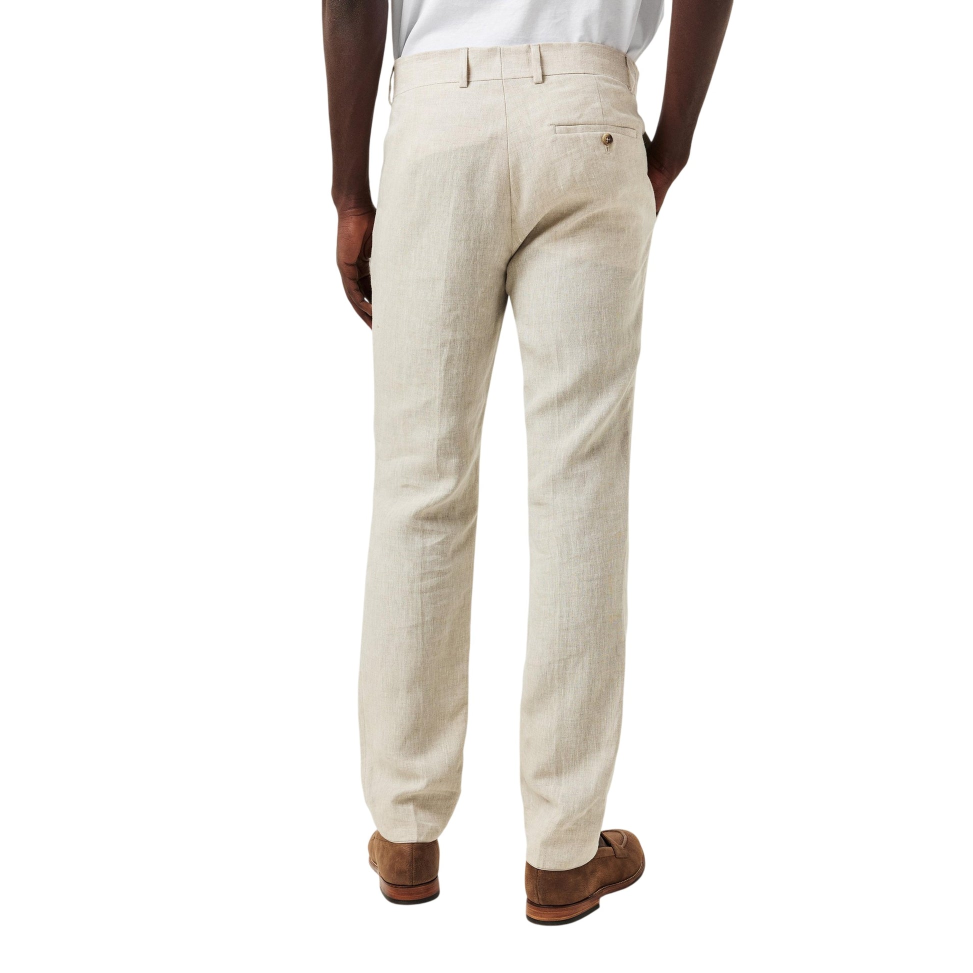 Oatmeal - Lifestyle - Without Prejudice Mens Linen Slim Summer Trousers