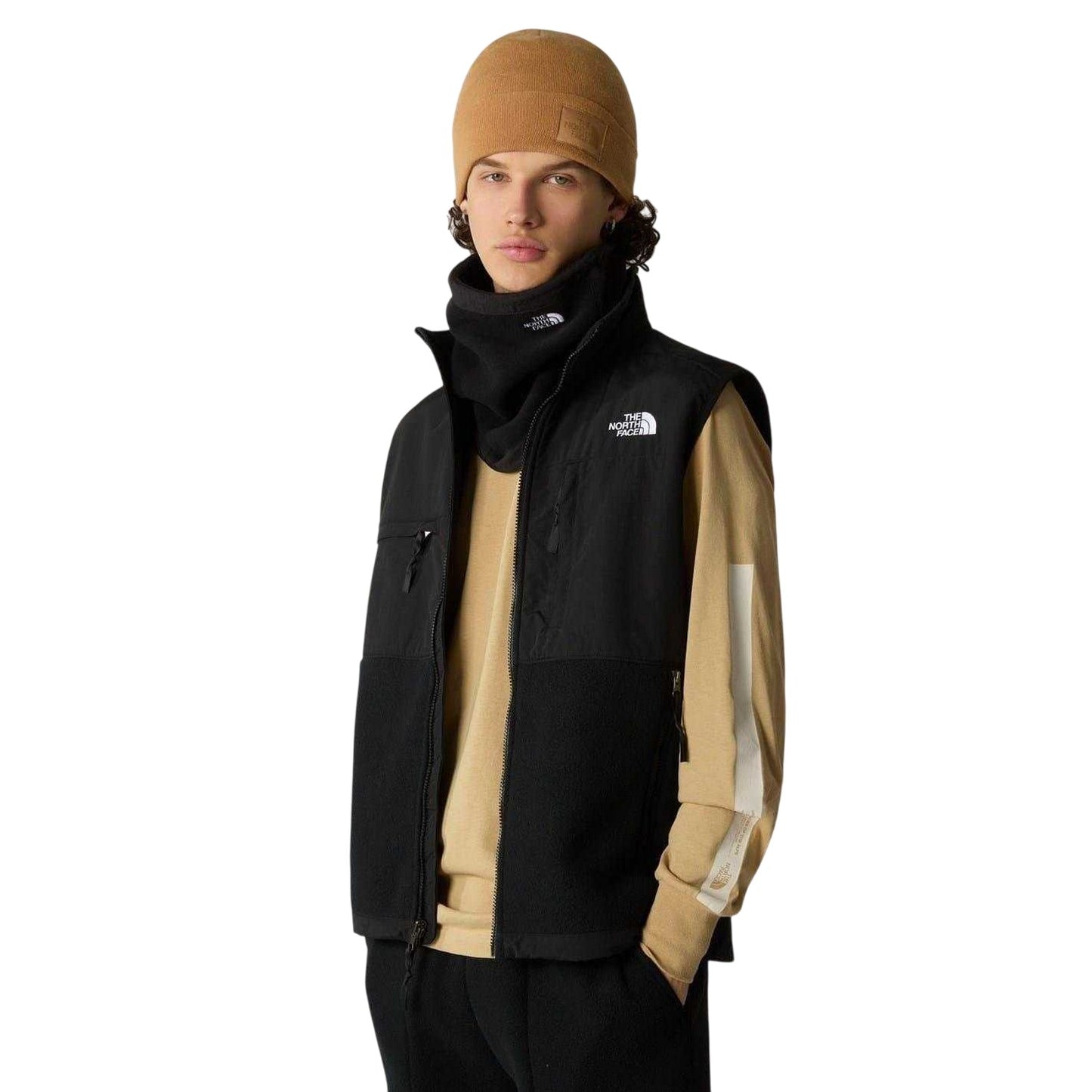 Black - Side - The North Face Mens Denali Polartech Gilet