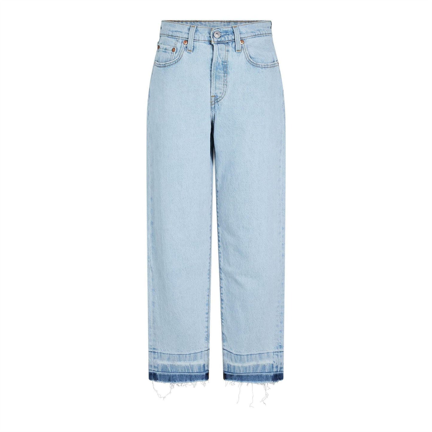 Flat Earth - Front - Levis Womens-Ladies 501 Straight Leg Ankle Grazer Jeans