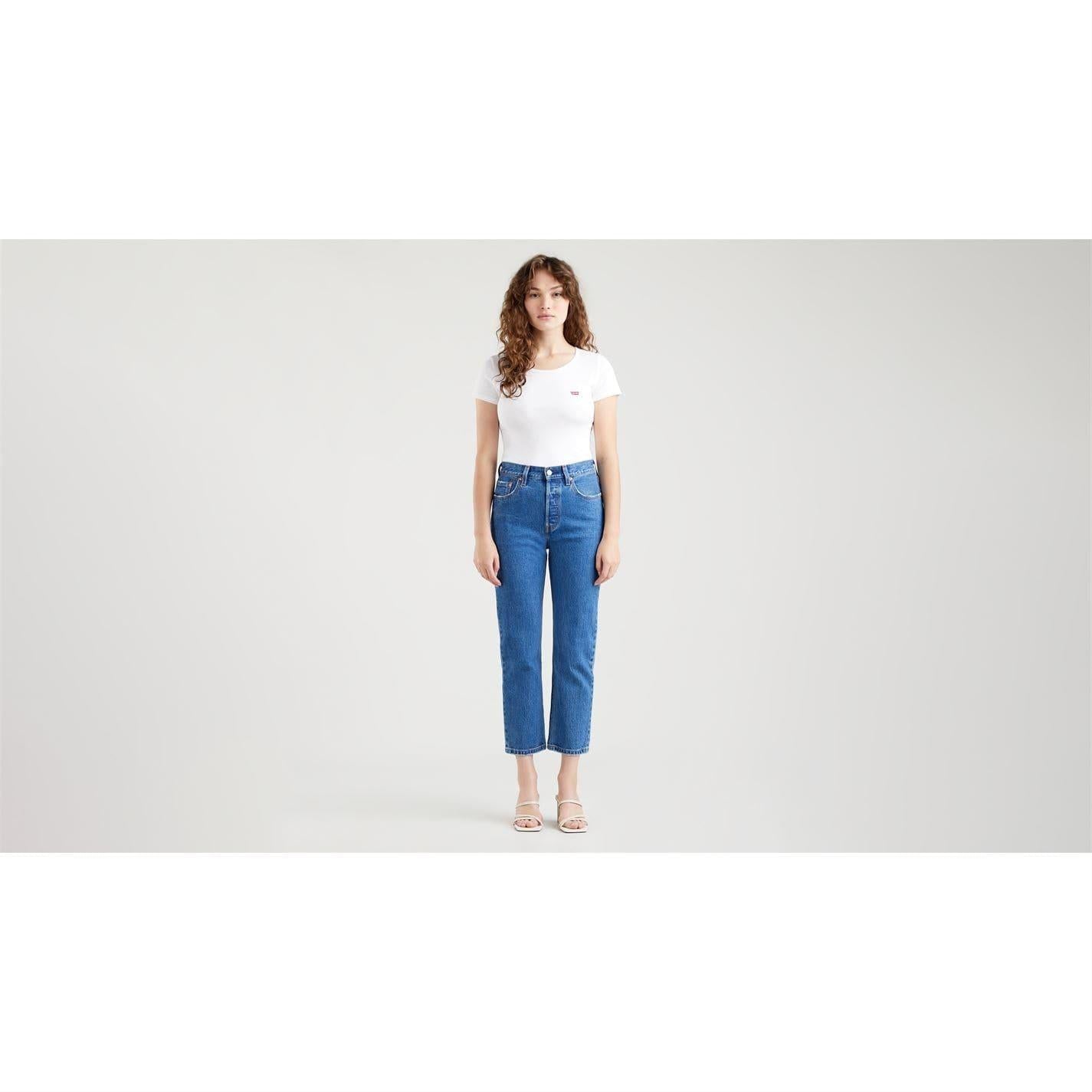 Jazz Pop - Front - Levis Womens-Ladies 501 Straight Leg Ankle Grazer Jeans