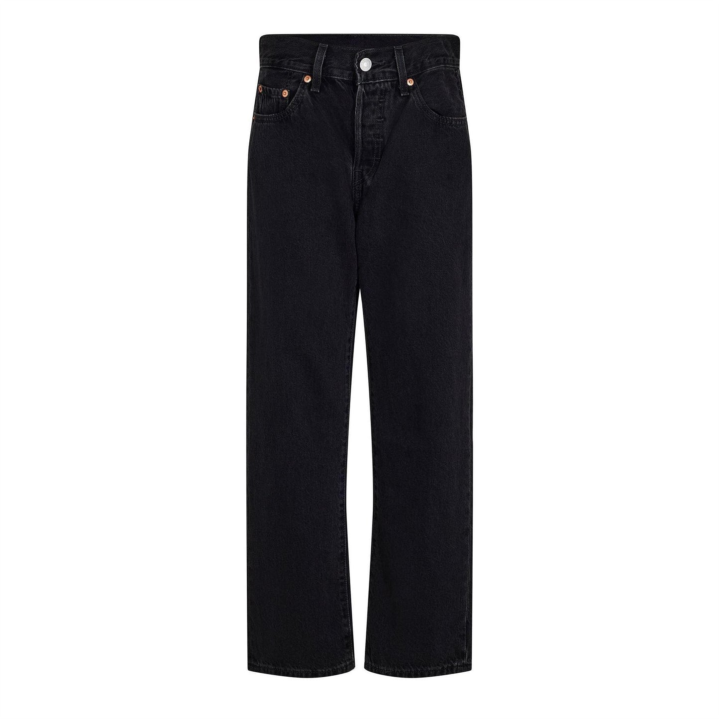 Lunar Black - Front - Levis Womens-Ladies 501 Straight Leg Ankle Grazer Jeans