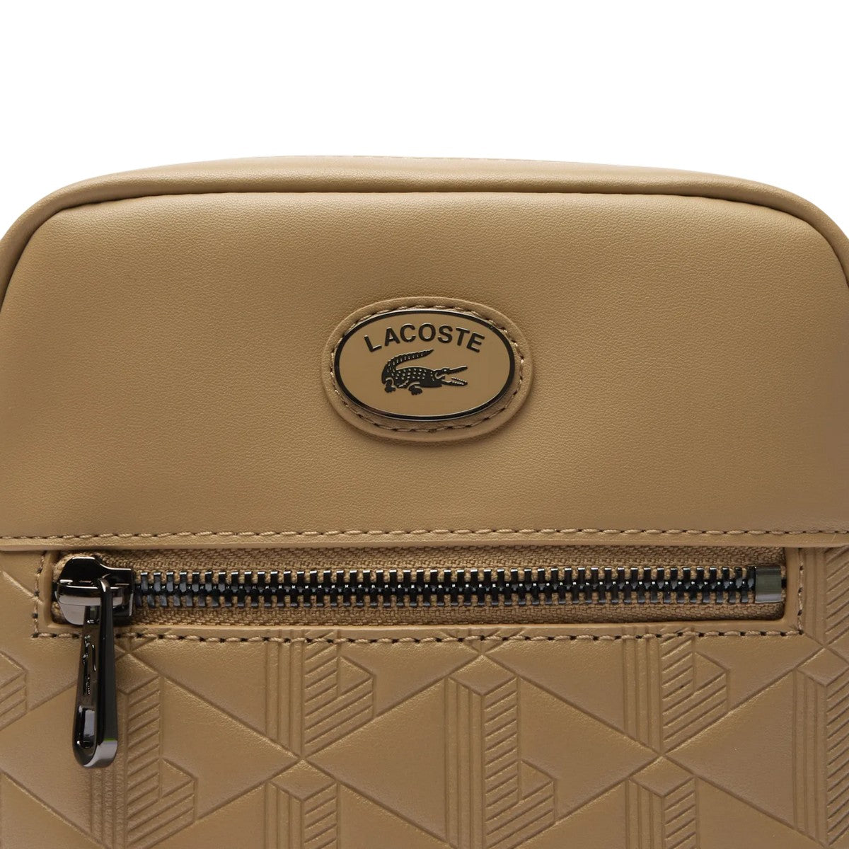 Beige - Pack Shot - Lacoste Monogram Leather Satchel