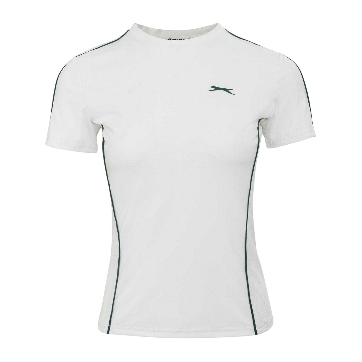 White - Front - Slazenger Womens-Ladies Contrast Detail Tennis T-Shirt