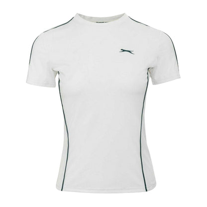 White - Front - Slazenger Womens-Ladies Contrast Detail Tennis T-Shirt