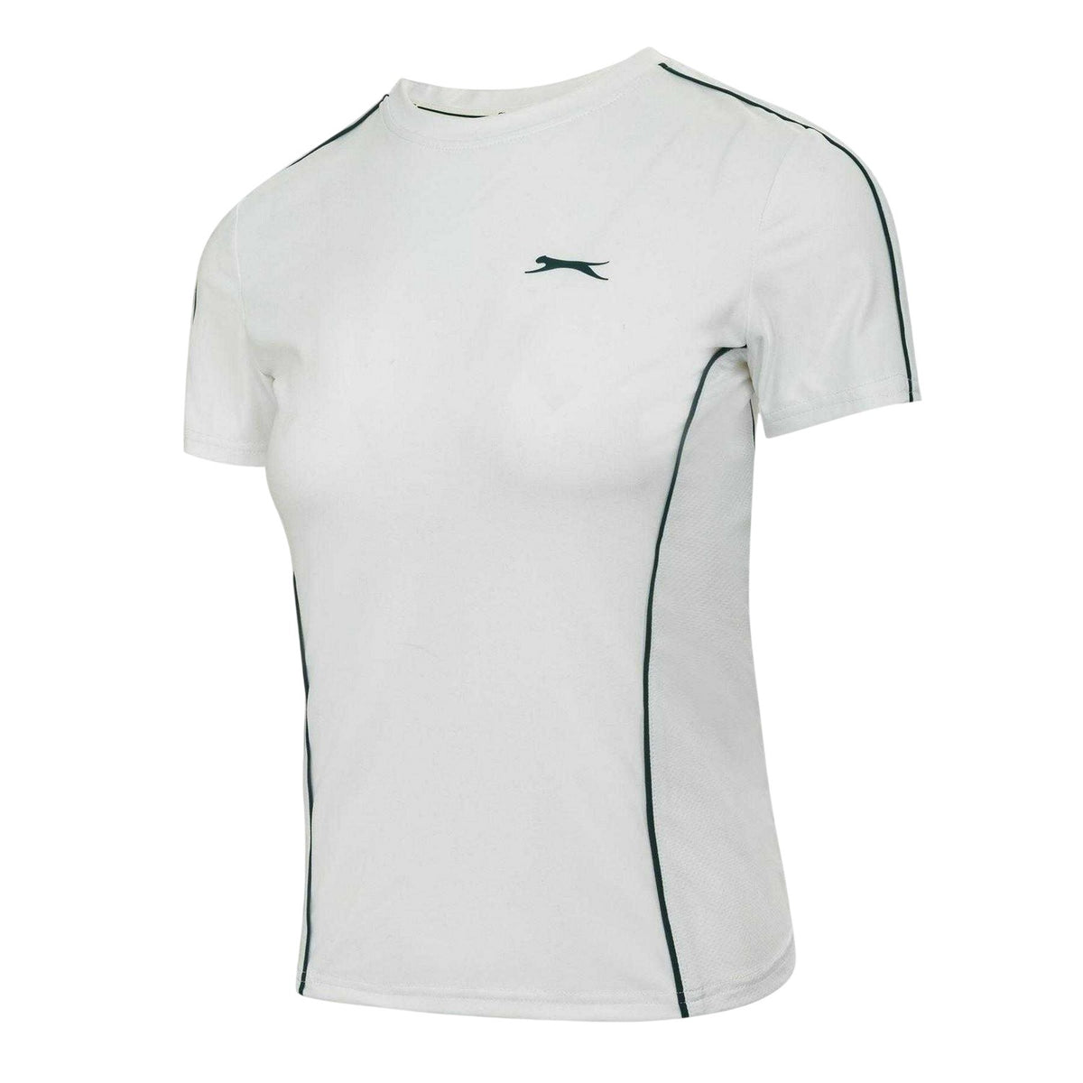 White - Side - Slazenger Womens-Ladies Contrast Detail Tennis T-Shirt