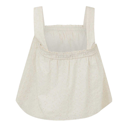 Vintage White - Back - Jack Wills Womens-Ladies Broderie Cotton Shirred Top