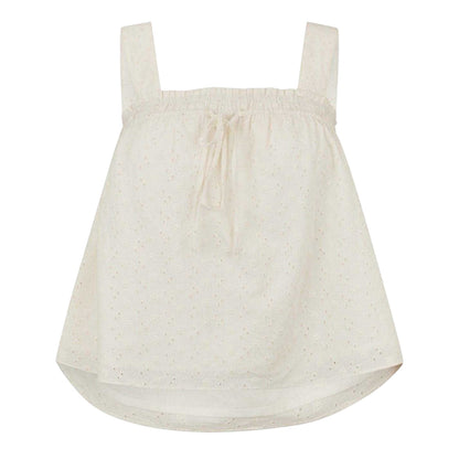 Vintage White - Front - Jack Wills Womens-Ladies Broderie Cotton Shirred Top