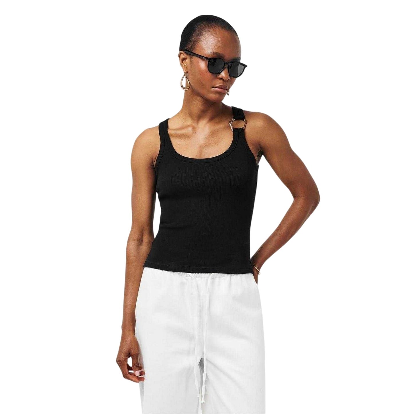 Black - Lifestyle - Edited Womens-Ladies Charlotte Sleeveless Vest Top