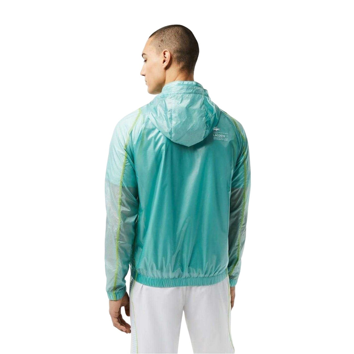 Mint - Back - Lacoste Mens Crocodile Print Hooded Jacket