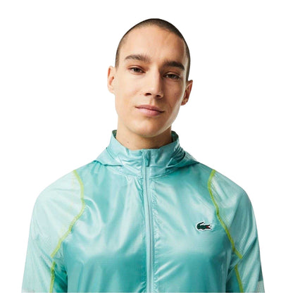 Mint - Side - Lacoste Mens Crocodile Print Hooded Jacket