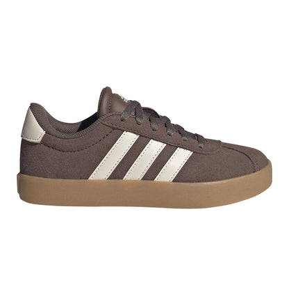 Olive Strata - Front - Adidas Childrens-Kids VL Court 3.0 Leather Trainers