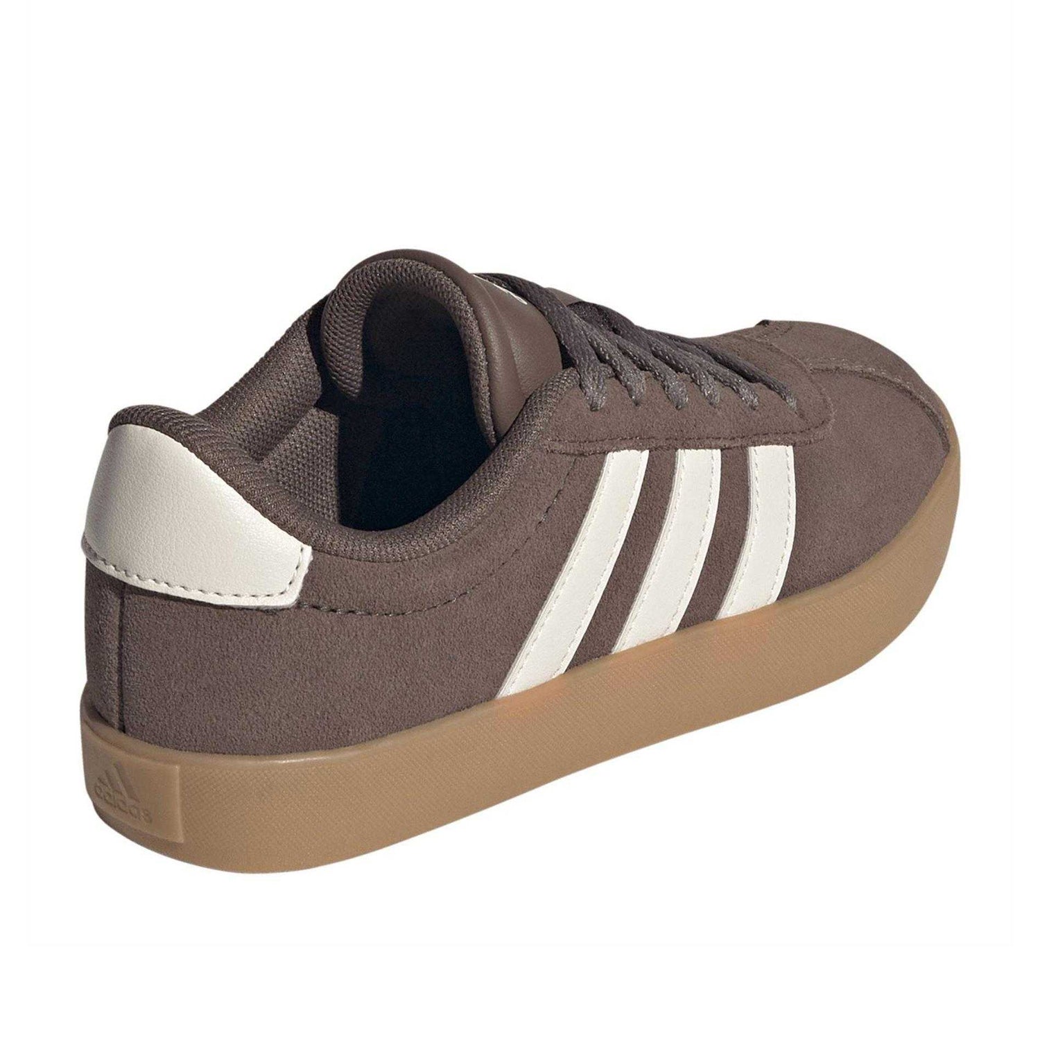 Olive Strata - Back - Adidas Childrens-Kids VL Court 3.0 Leather Trainers