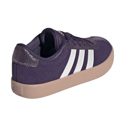 Plum - Back - Adidas Childrens-Kids VL Court 3.0 Leather Trainers