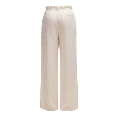 White - Back - Boss Womens-Ladies Taualy-W Relaxed Fit Trousers