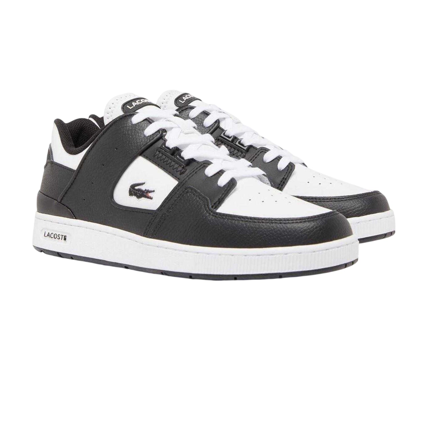 Black-White - Pack Shot - Lacoste Unisex Adult Court Cage Leather Trainers
