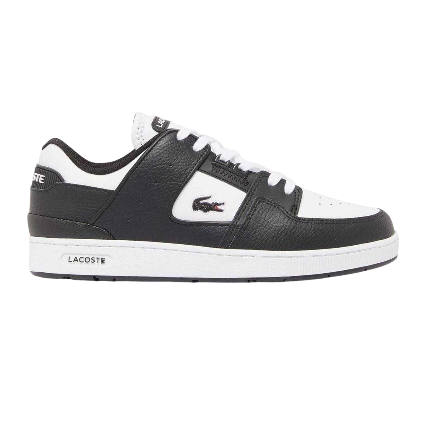 Black-White - Front - Lacoste Unisex Adult Court Cage Leather Trainers