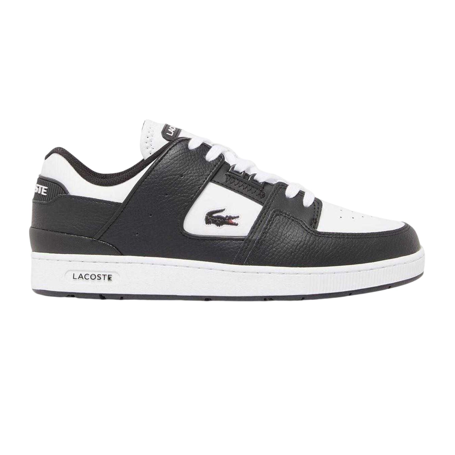 Black-White - Front - Lacoste Unisex Adult Court Cage Leather Trainers