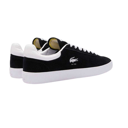 Black-White - Back - Lacoste Womens-Ladies Baseshot Suede Trainers