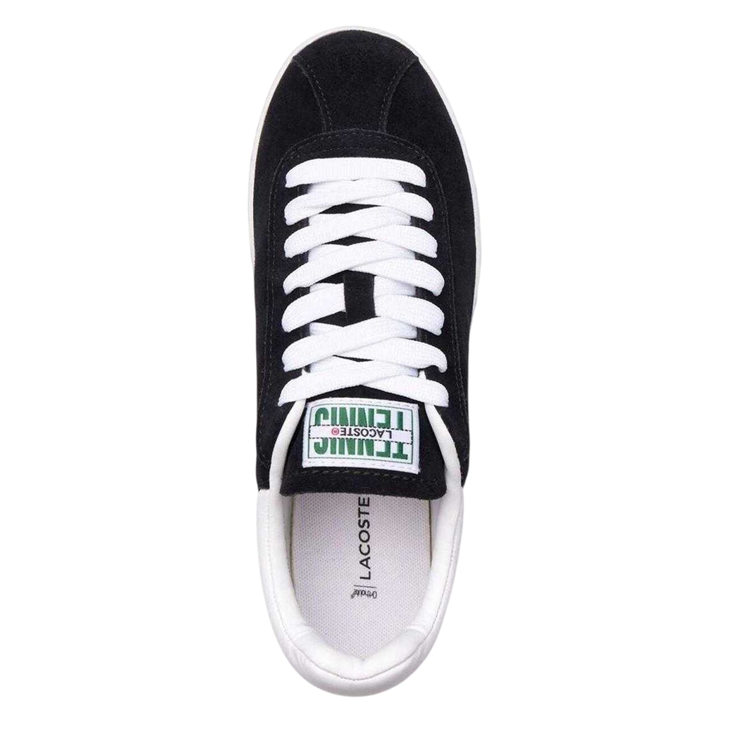 Black-White - Lifestyle - Lacoste Womens-Ladies Baseshot Suede Trainers