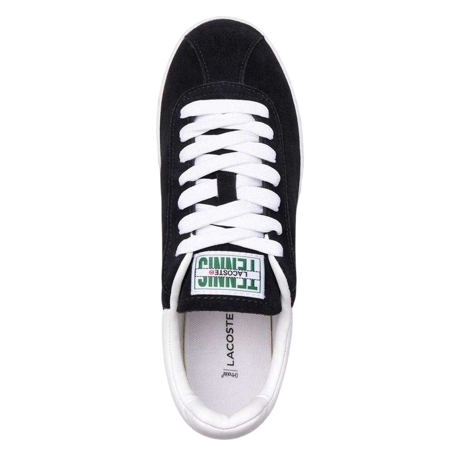 Black-White - Lifestyle - Lacoste Womens-Ladies Baseshot Suede Trainers