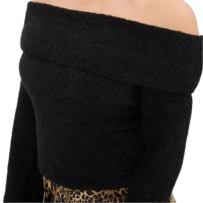 Black - Side - I Saw It First Womens-Ladies Bouclé Bandeau Jumper