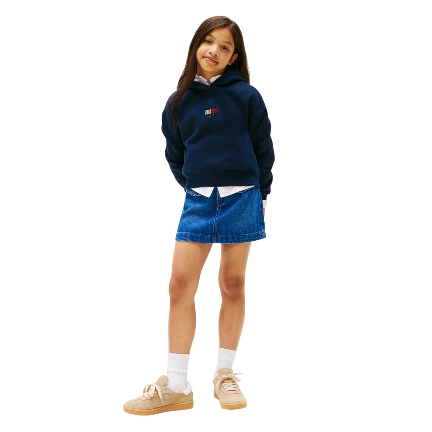 Navy - Lifestyle - Tommy Hilfiger Childrens-Kids Diamante Regular Long-Sleeved Hoodie